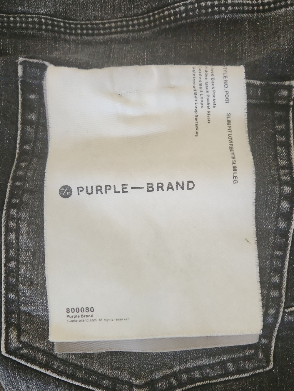 Men's Purple-Brand Embroidered Jeans